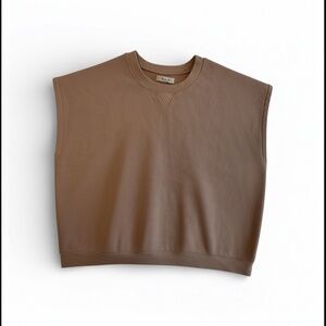 Madewell Sleeveless Sweatshirt SZ L Oversized Relaxed Beachy Coastal Athleisure